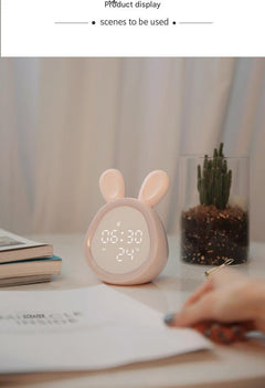 Bunny-shaped alarm clock with night light