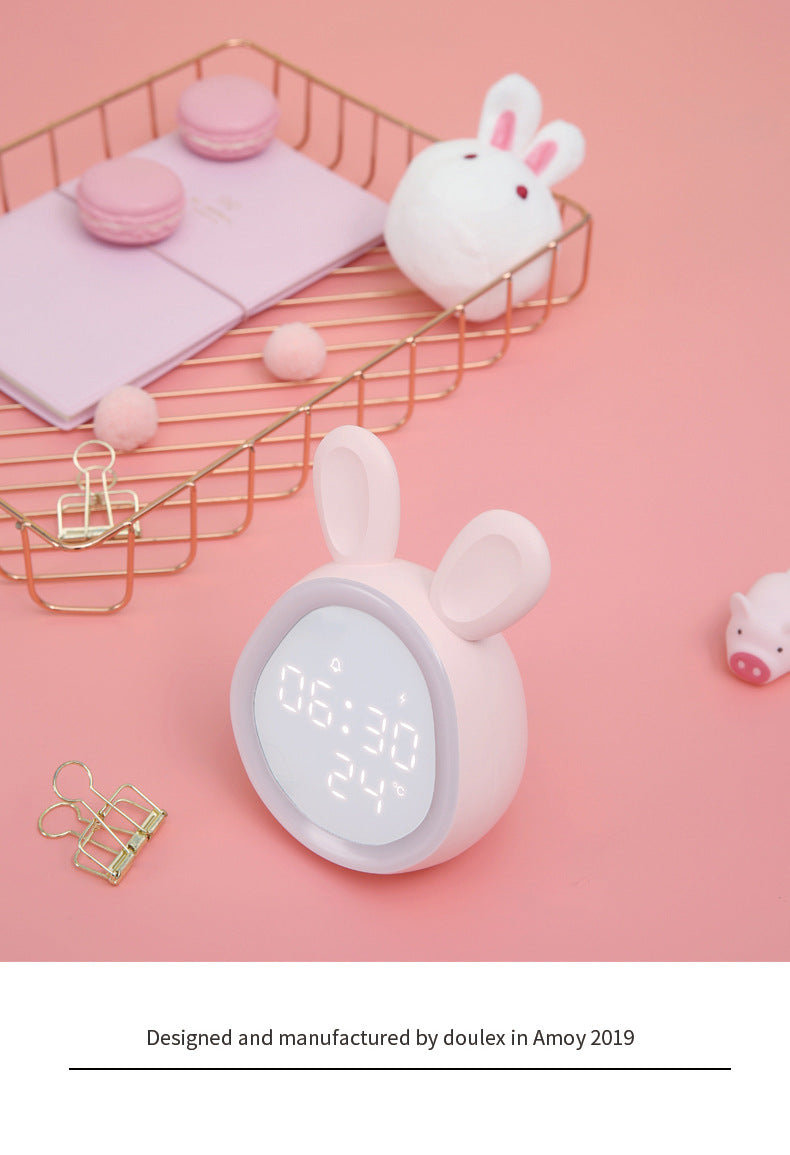 Kids bedside clock with soft LED light