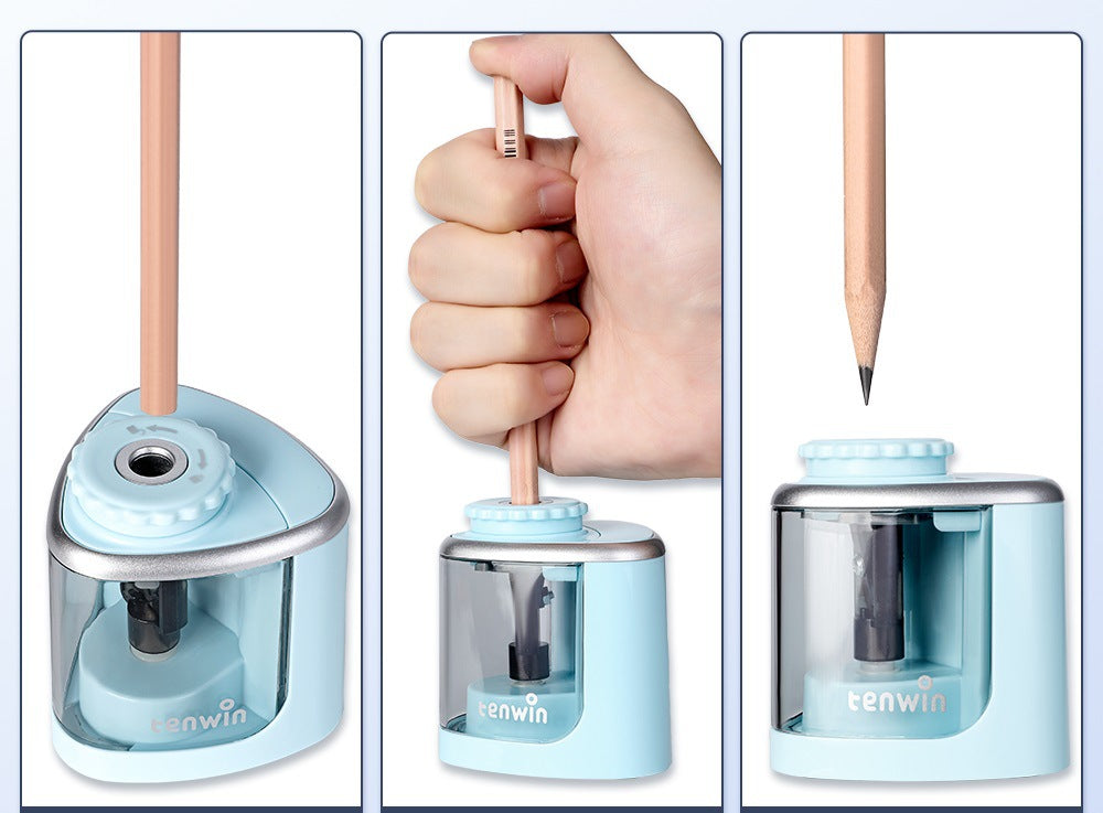 Electric pencil sharpener displaying multiple colour options