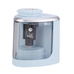 Blue electric pencil sharpener side view