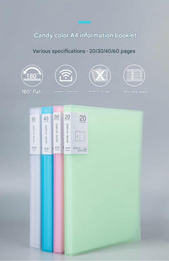 Clear plastic document holder with contents inside
