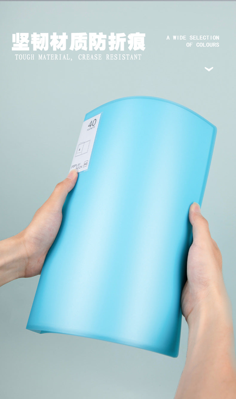 Side view of colourful A4 document holders