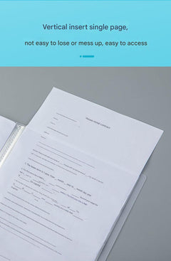 Person organising files inside A4 document binder
