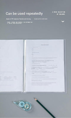 Combination of multicolour A4 binders on desk