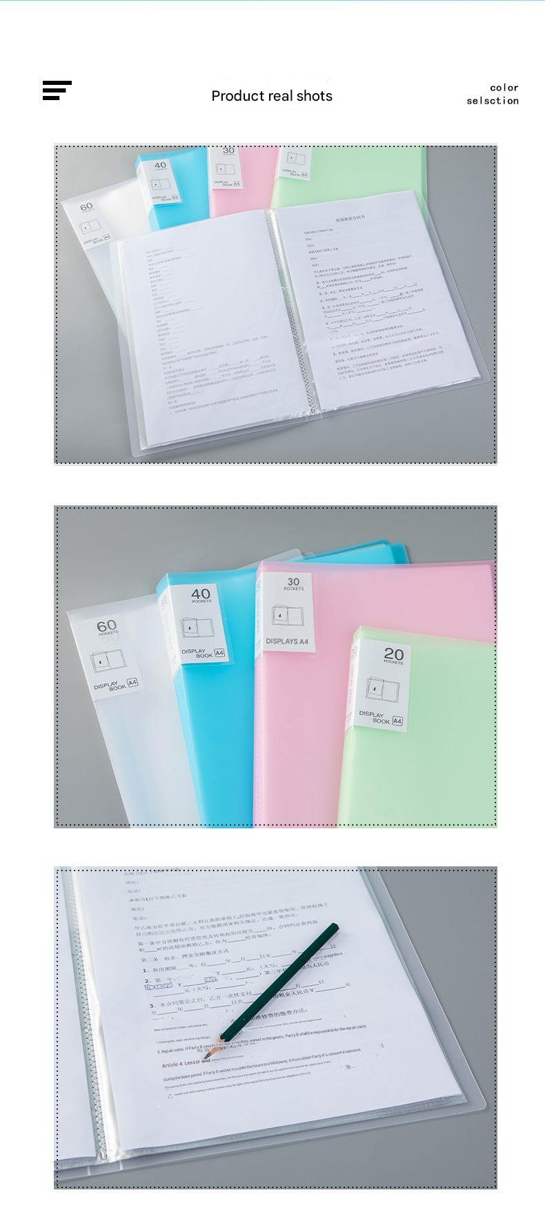 Customisable A4 document binder in various colours