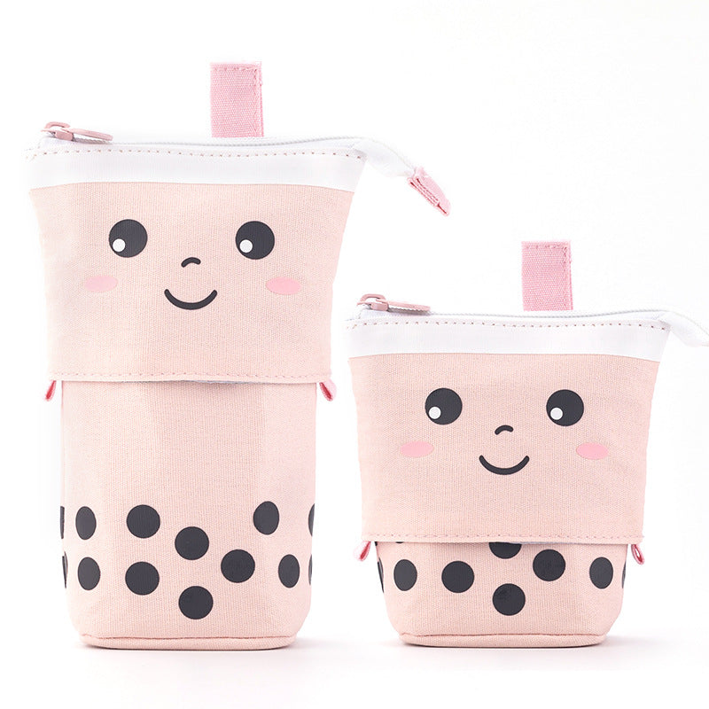 Cute Milk Tea Pencil Case on white background