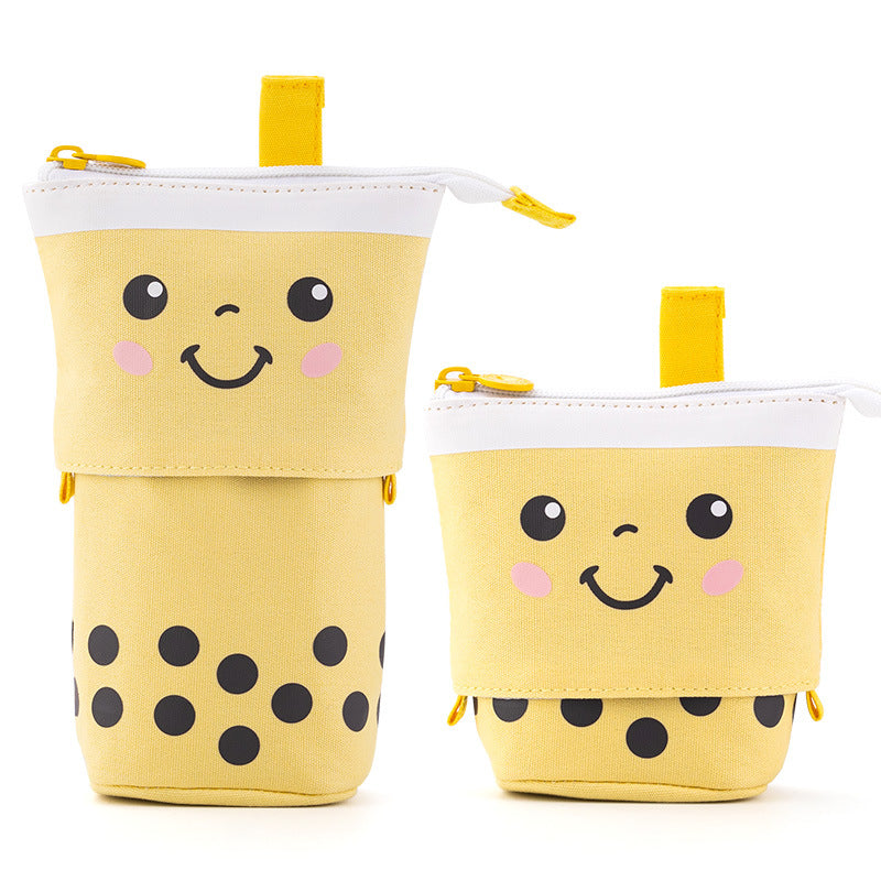 Cute Milk Tea Pencil Case with markers