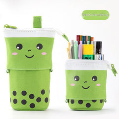 Cute Milk Tea Pencil Case front view