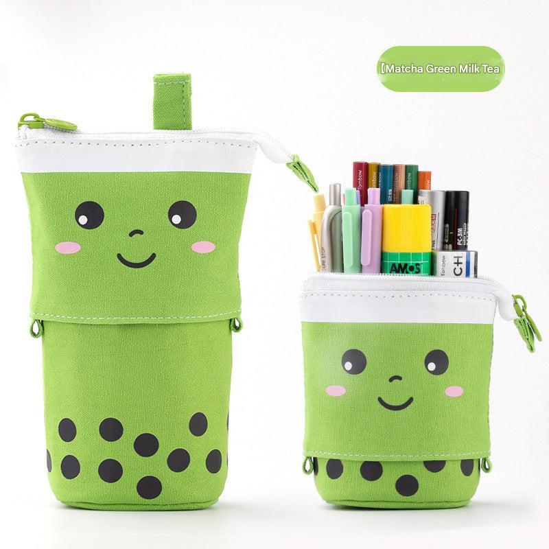 Cute Milk Tea Pencil Case front view