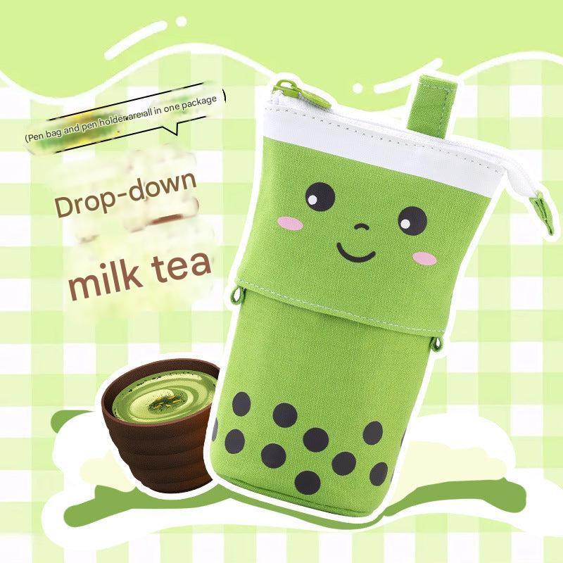 Cute Milk Tea Pencil Case side view