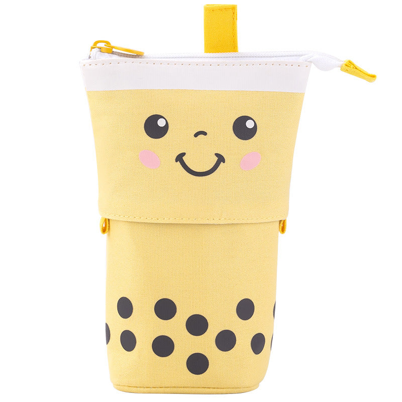 Cute Milk Tea Pencil Case with stationery