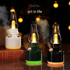 colourful LED light in humidifier on desk