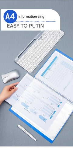 A4 blue multi-layer document holder front view