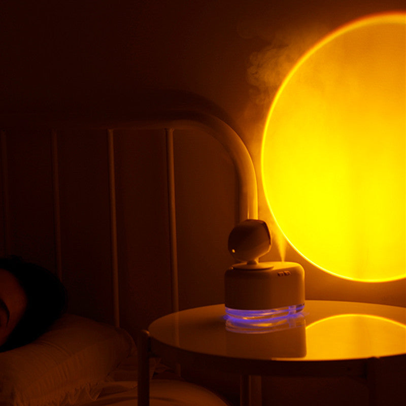 compact sunset humidifier on desk