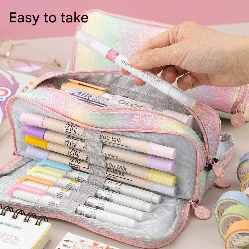 open view of multifunctional large capacity pencil case
