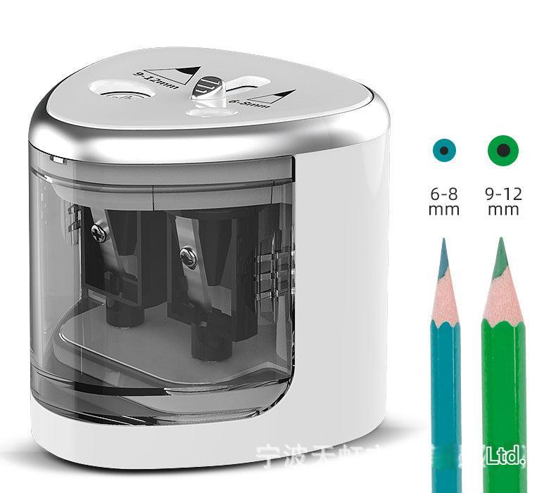 pink battery powered sharpener side view