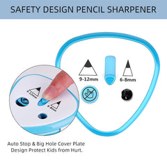 silver pencil sharpener in use