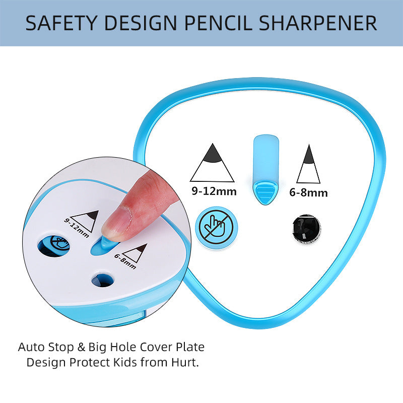 silver pencil sharpener in use