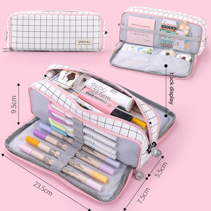 Angoo stylish black and white palm design pencil case