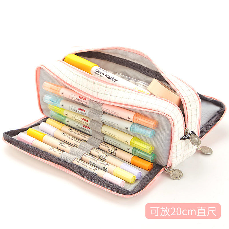 Angoo pencil case in fairy plaid pattern