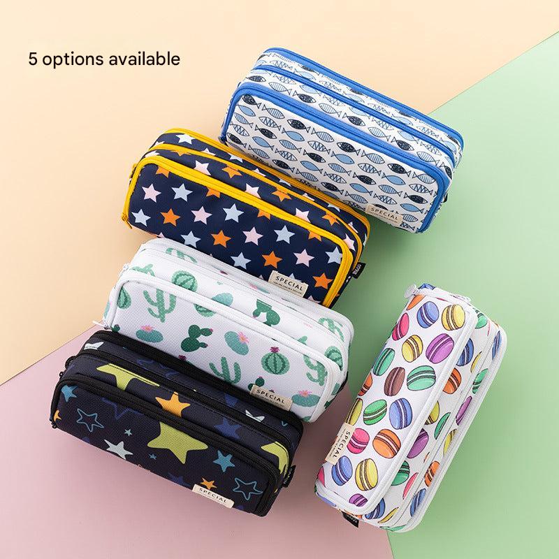 Angoo pencil case showcasing meteor pattern