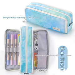 Angoo pencil case with vibrant color patch design