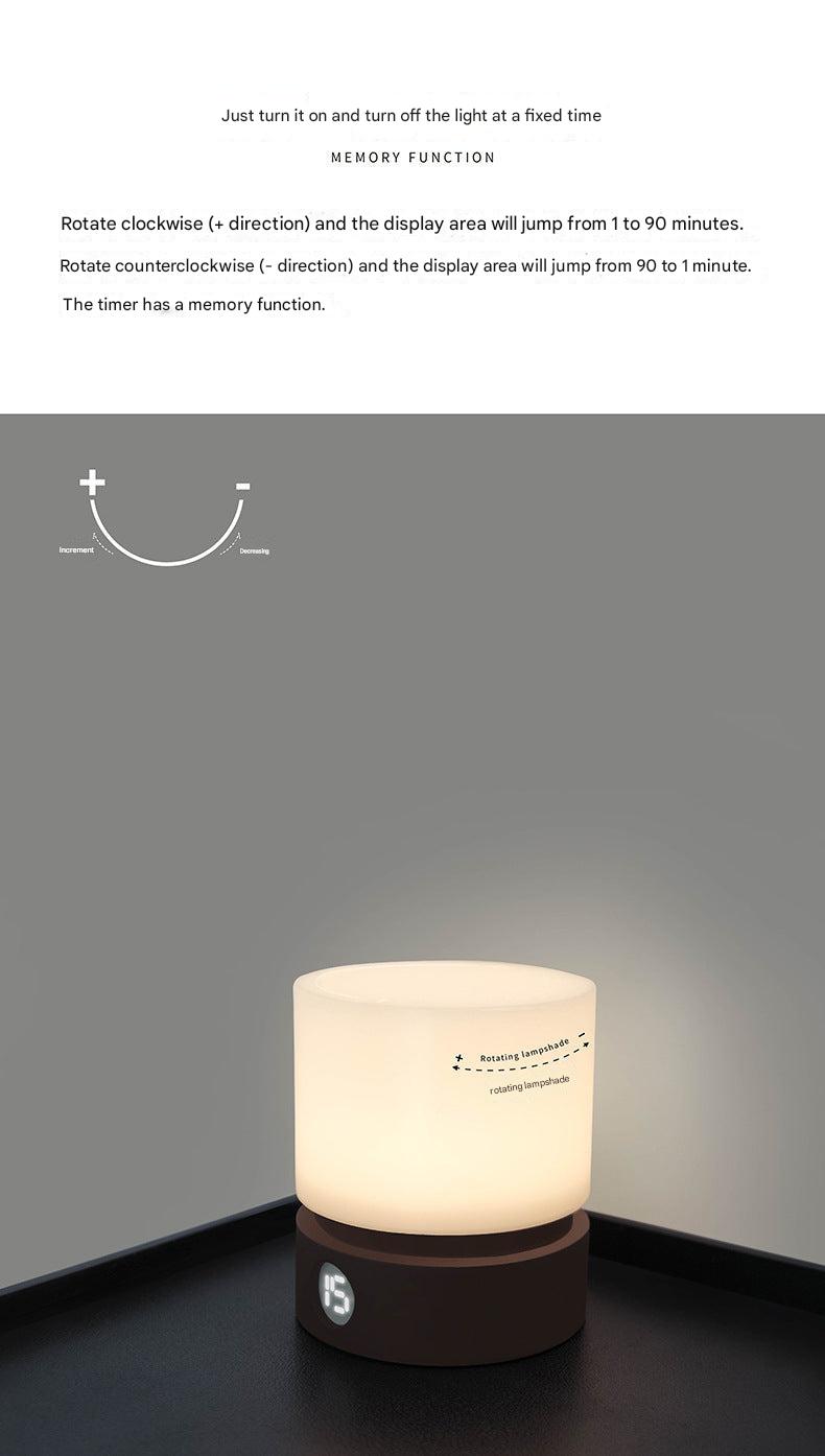 Compact style modern night light on bedside table