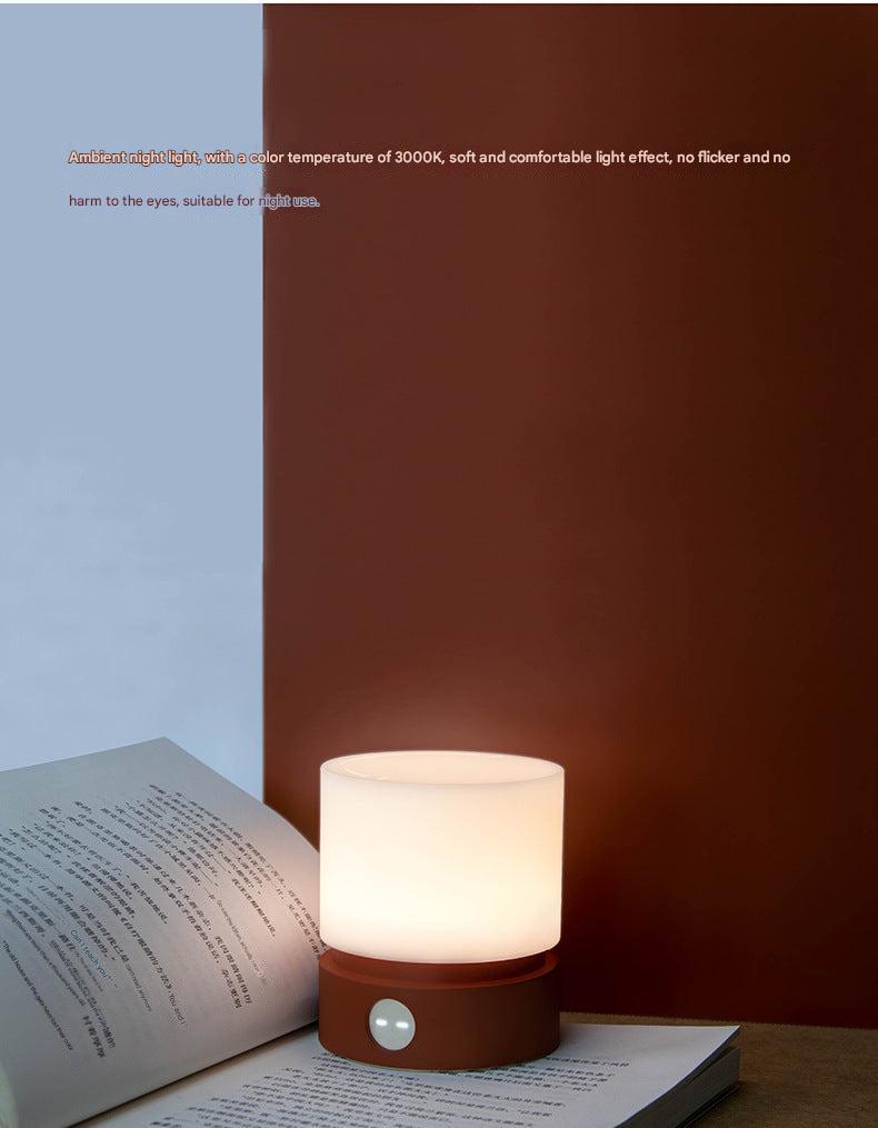 Minimalist aesthetic LED night lamp in use