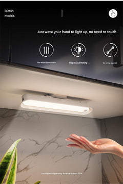 cordless night light on bedside table