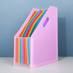 multiple colour file organizers stacked together