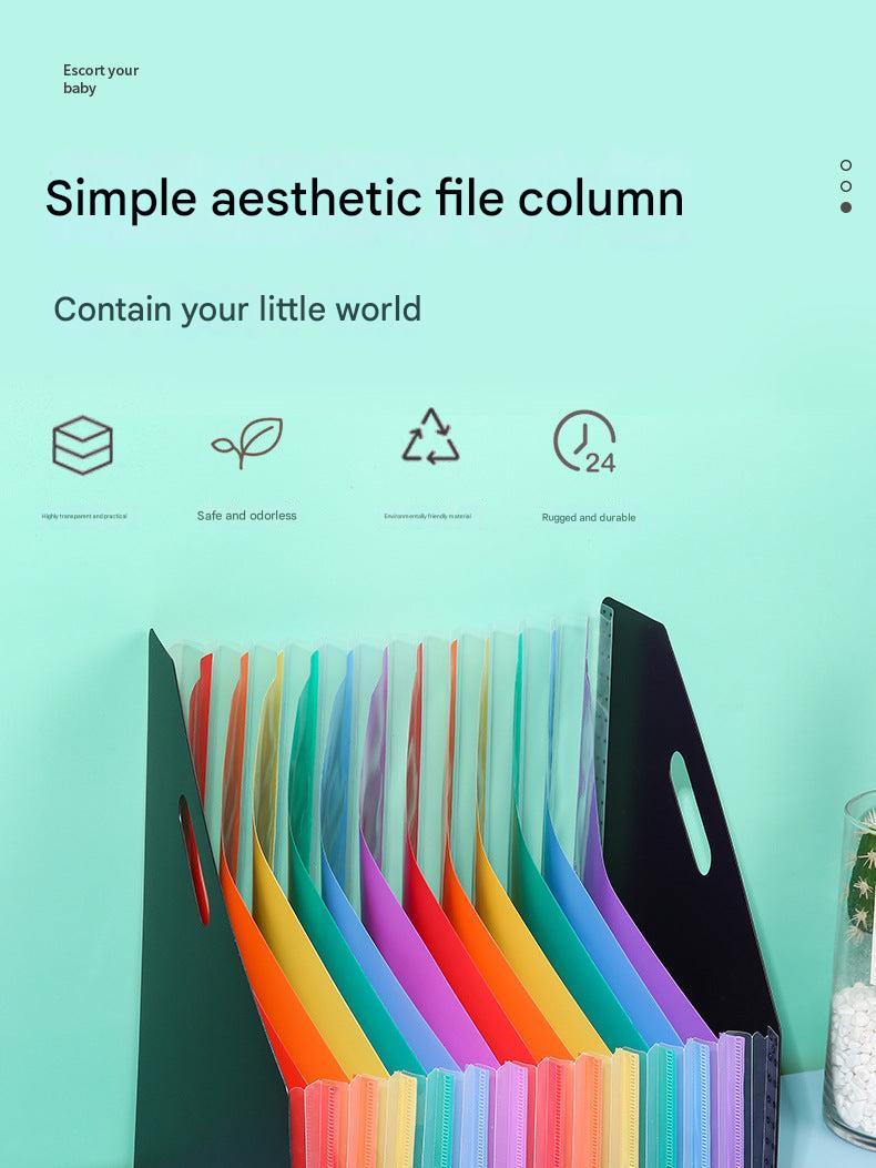 pink file holder filled with documents