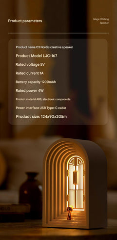 functional desk lamp with speaker features