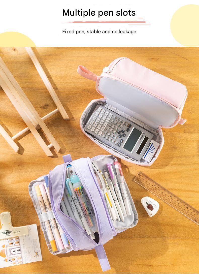 Stylish multi-functional pencil case in deep blue