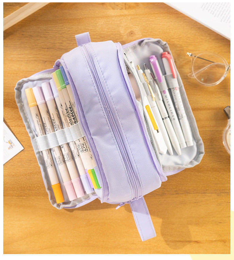 Compact turquoise pencil case for school supplies