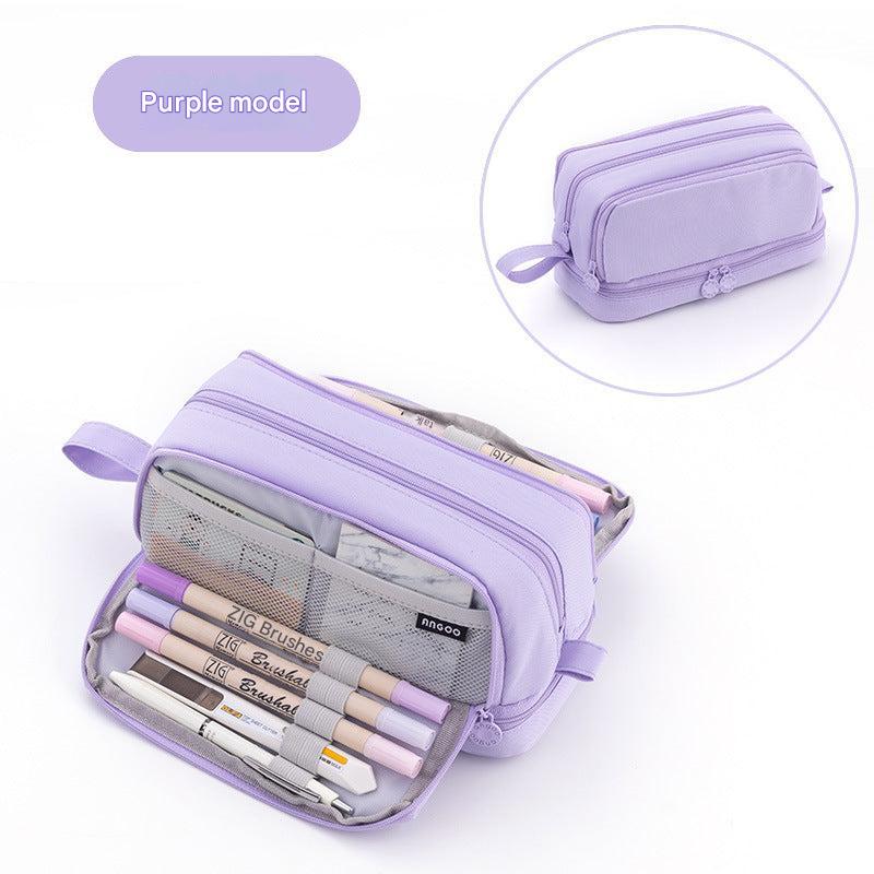 Organised pencils inside the pencil case