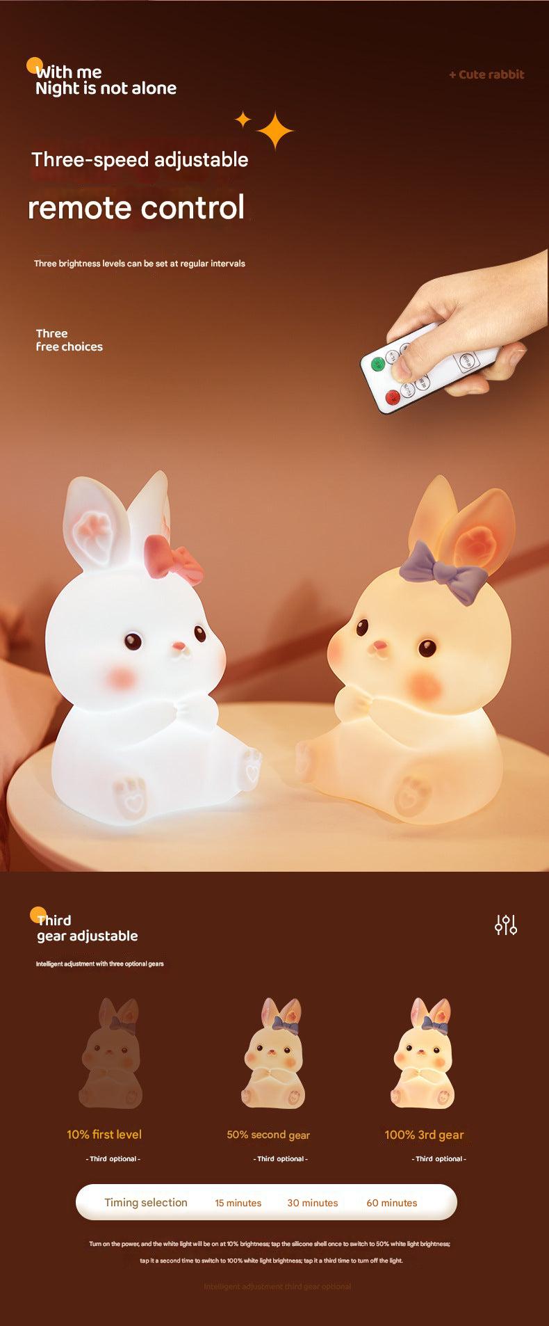 Bunny night light in soft silicone design