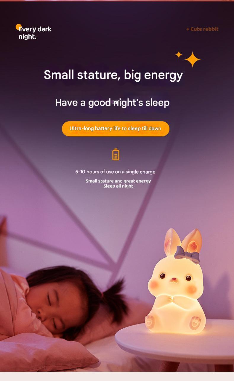 Bunny night lamp on bedside table