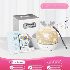 Front view of bunny star projector night light