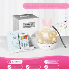 Bunny projector on nightstand with ambient light