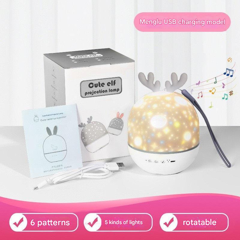 Bunny star projector in nighttime setting
