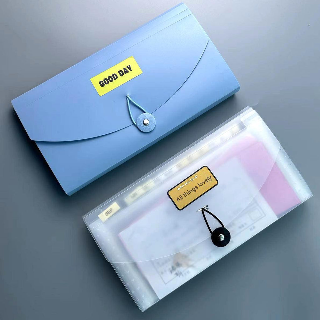 A6 Expanding File Folder in pink showcasing multiple pockets