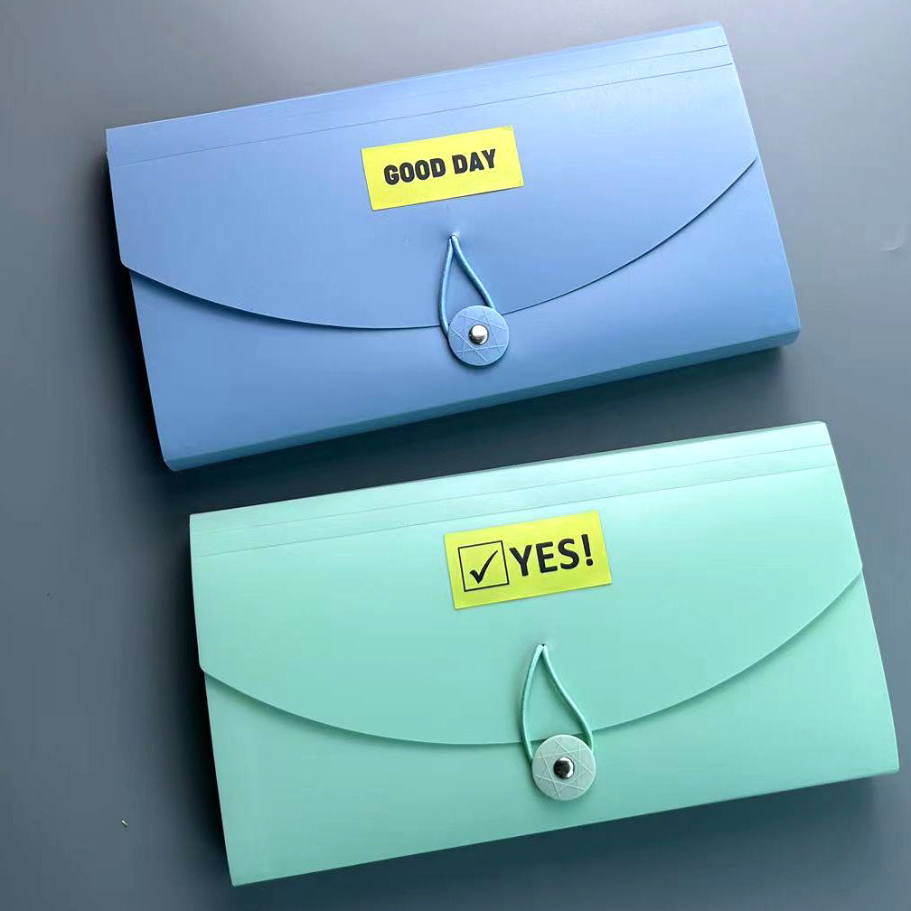 Durable plastic document organizer in green