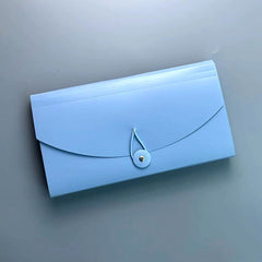 Close-up of multi-pocket file organiser in vibrant colours
