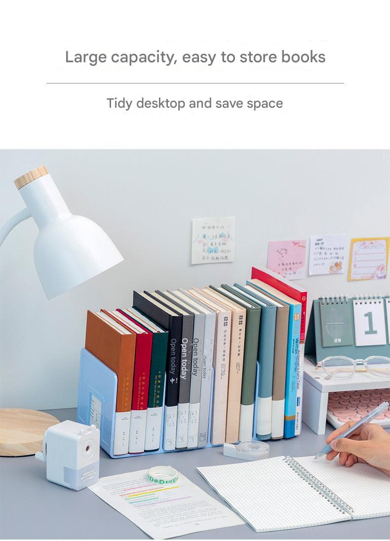 display of multi-slot acrylic organiser on desk