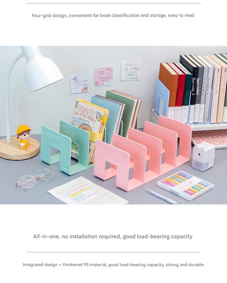 full set view of acrylic book stand displayed with files