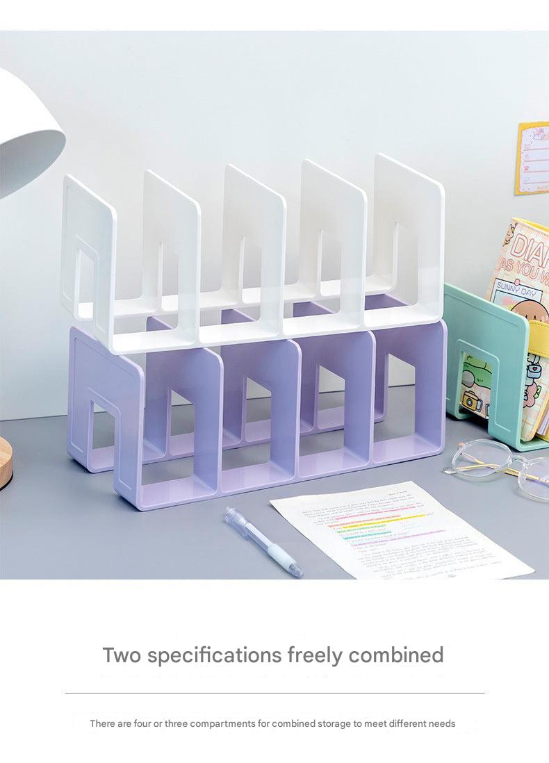 side view of transparent acrylic book organizer