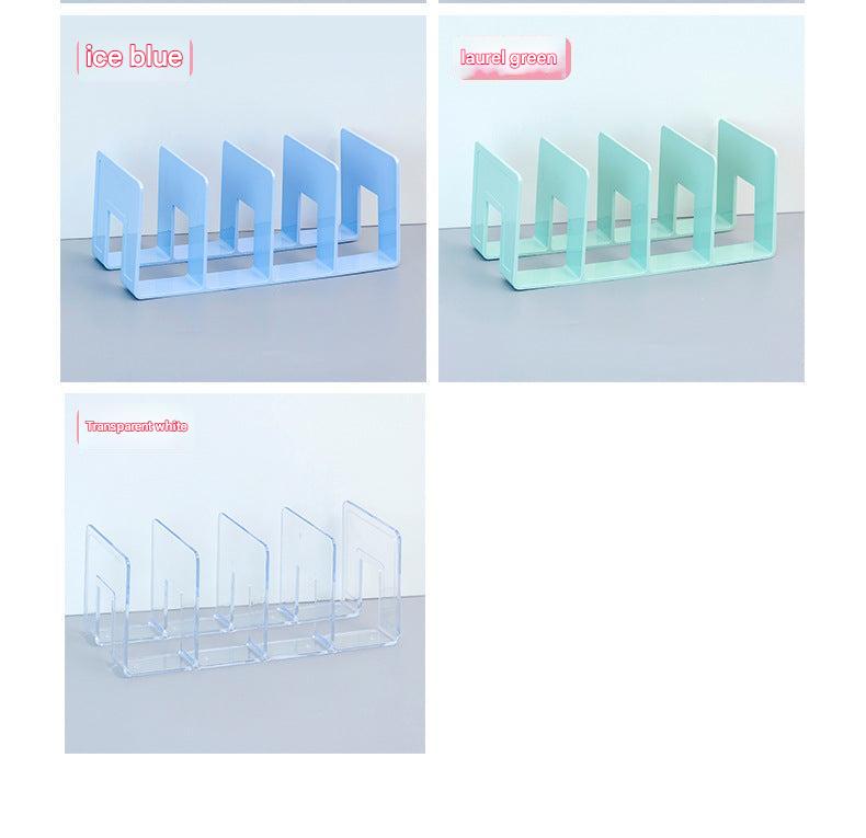 back view of clear desktop acrylic book holder