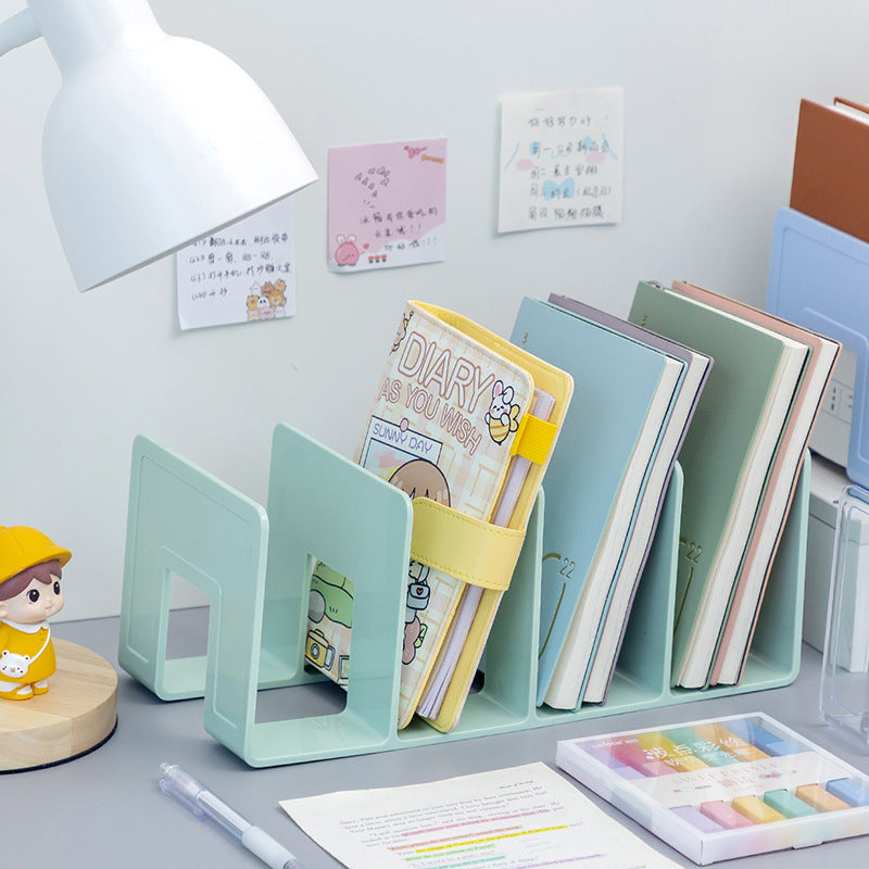 display of multi-slot acrylic organiser on desk