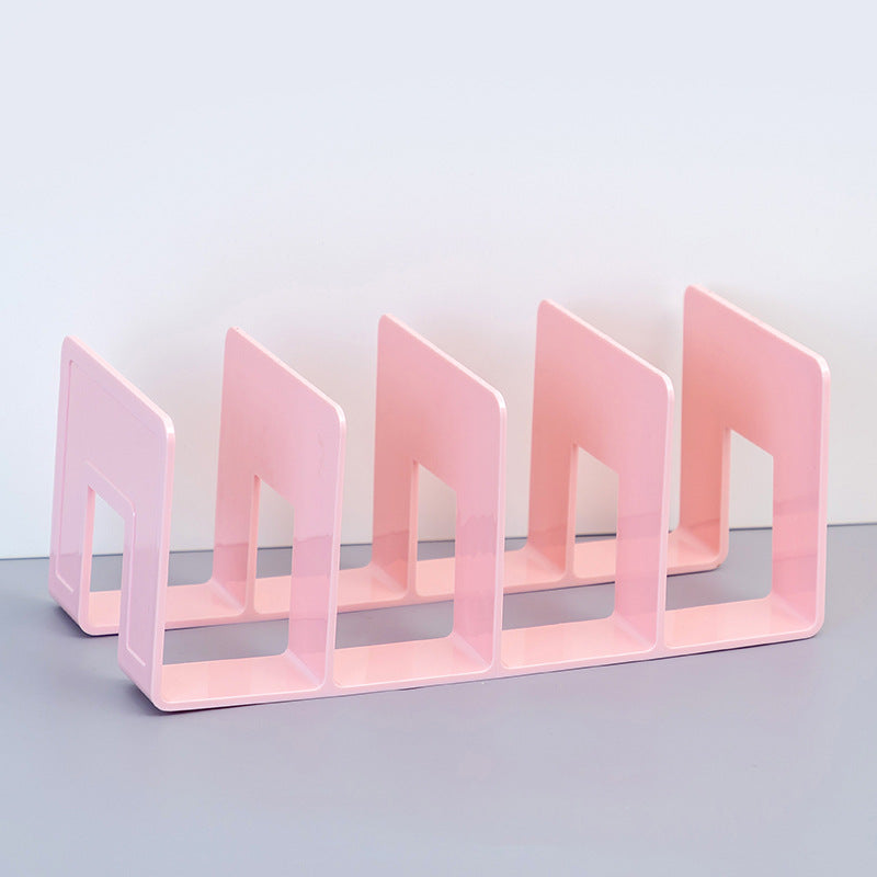 side view of transparent acrylic book organizer