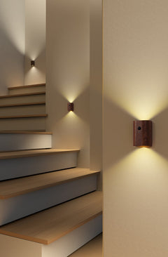 LED light illuminating dark room
